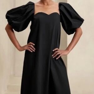 New with Tag , Banana Republic Black Puff Sleeve Maxi